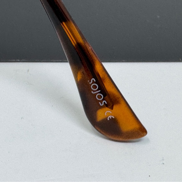 Sojos Sunglasses gold tortoise front polarized round - Picture 4 of 11